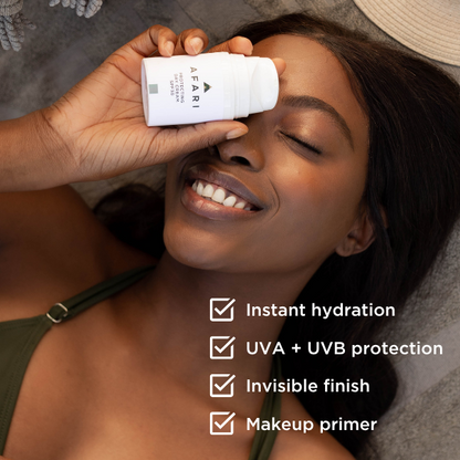 Our Afari Protecting Day Cream provides instant hydration, UVA and UVB sun protection and an invisible finish across all skin tones