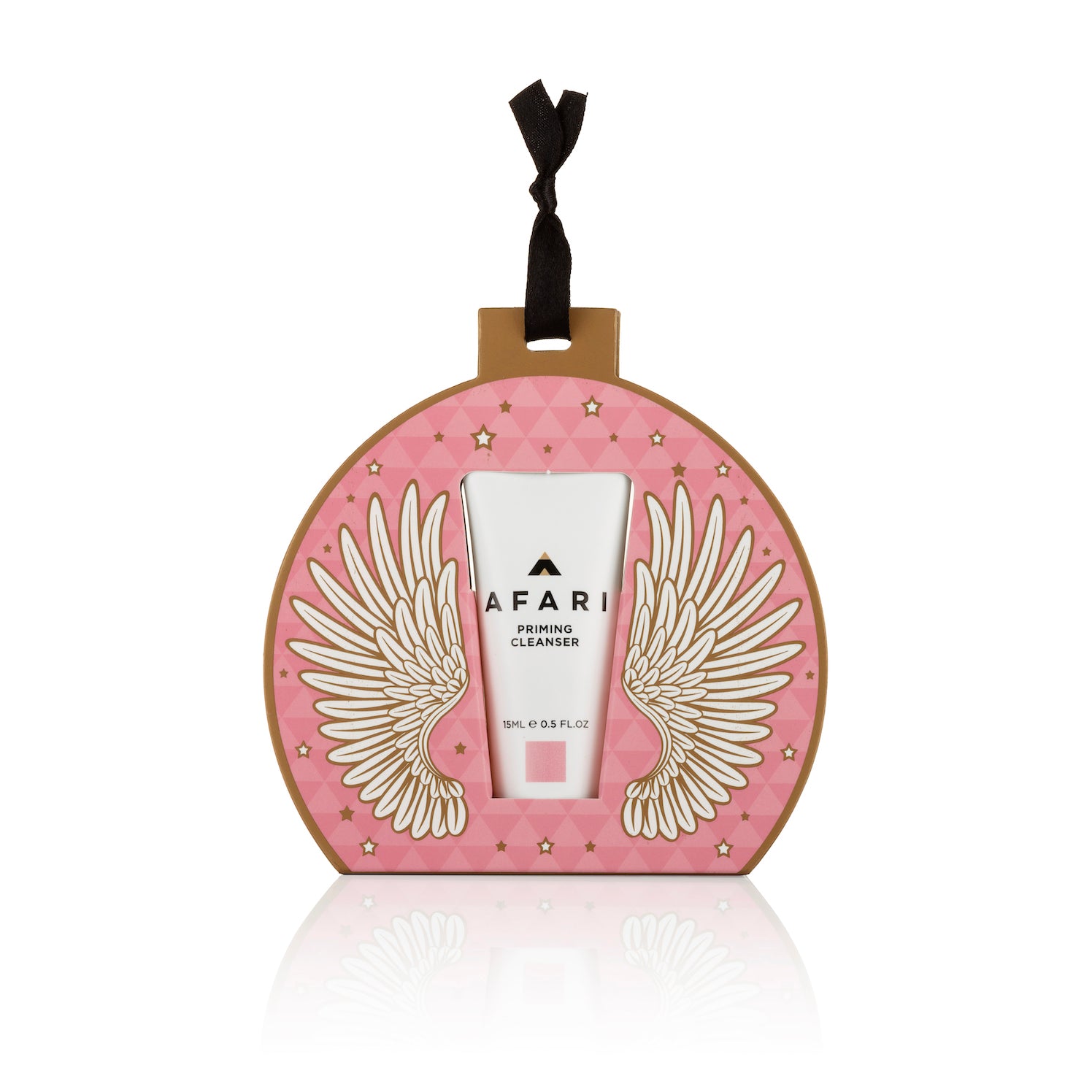 Housed in a gorgeous printed bauble with accents of pink and gold, the Afari Priming Cleanser Bauble contains a 15ml mini of our bestselling Priming Cleanser.